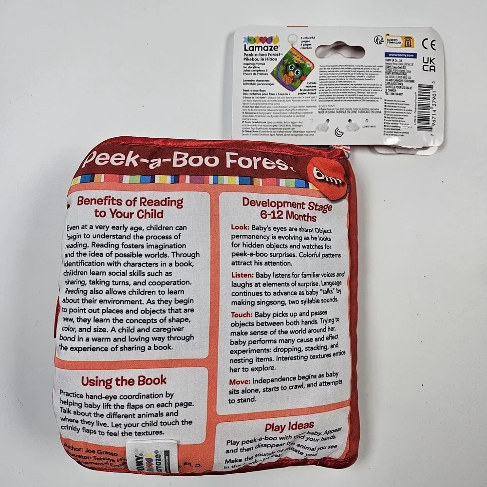 Lamaze Peek-A-Boo Forest Cloth‎ Book Baby Soft Sensory Development Activity Toy
